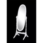 Specchio ovale a figura intera con cornice in legno, da appoggio o da parete, 150 x 57 cm