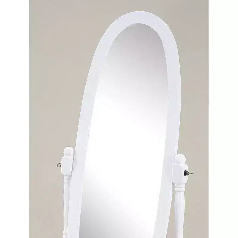 Specchio ovale a figura intera con cornice in legno, da appoggio o da parete, 150 x 57 cm
