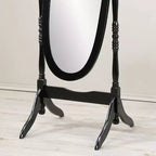 Specchio ovale a figura intera con cornice in legno, da appoggio o da parete, 150 x 57 cm