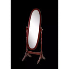 Specchio ovale a figura intera con cornice in legno, da appoggio o da parete, 150 x 57 cm