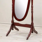 Specchio ovale a figura intera con cornice in legno, da appoggio o da parete, 150 x 57 cm