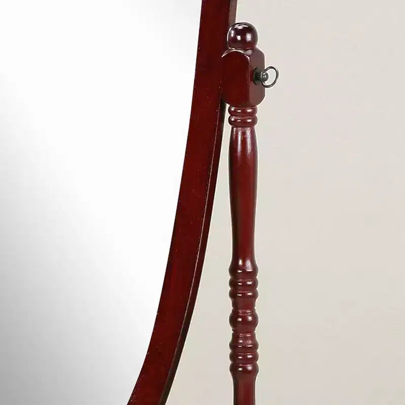 Specchio ovale a figura intera con cornice in legno, da appoggio o da parete, 150 x 57 cm