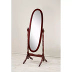 Specchio ovale a figura intera con cornice in legno, da appoggio o da parete, 150 x 57 cm