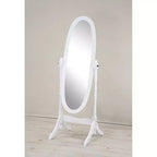 Specchio ovale a figura intera con cornice in legno, da appoggio o da parete, 150 x 57 cm