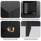 Cassettiera a 6 cassetti per camera da letto, set di 2 cassettiere in legno stile rustico per vestiti, organizer cassettiere con maniglie e cassetti profondi