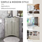 Mobiletto Angolare da Bagno a Triangolo da 80 cm con Ripiani Regolabili, Armadietto a Pavimento Indipendente per Cucina e Soggiorno