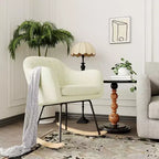 Acekool Upholstered Rocking Chair with High Back, Plush Seat, for Living Room or Nursery