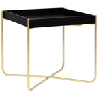 vidaXL Side Table Black and Gold 15x15x15.2 Engineered Wood
