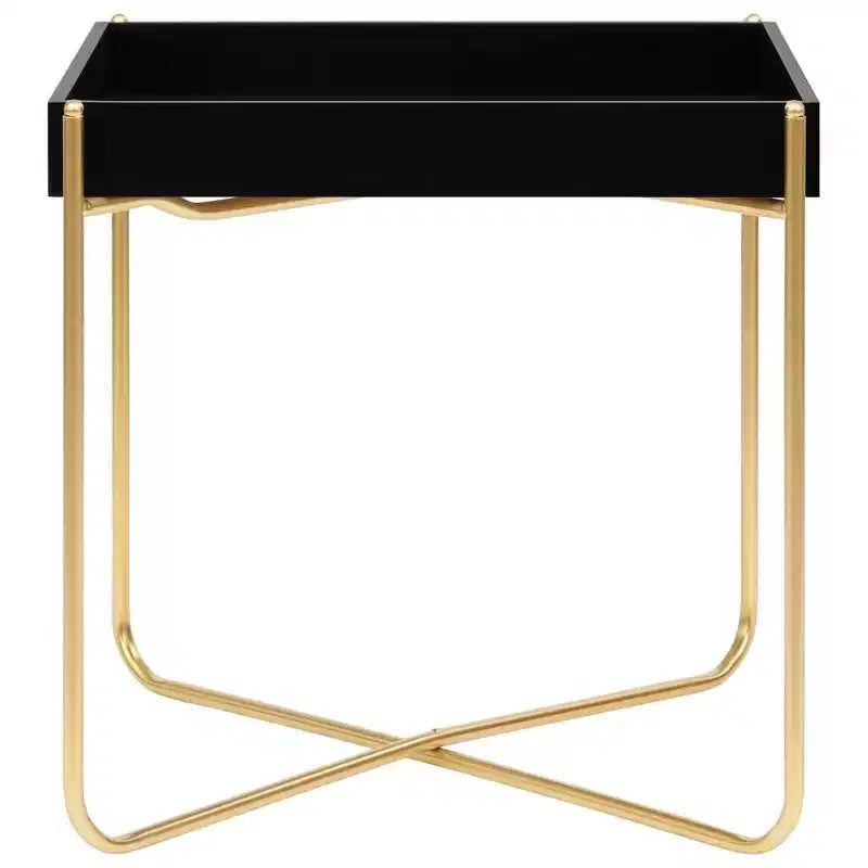 vidaXL Tavolino Nero e Oro 15x15x15.2 Legno Multistrato
