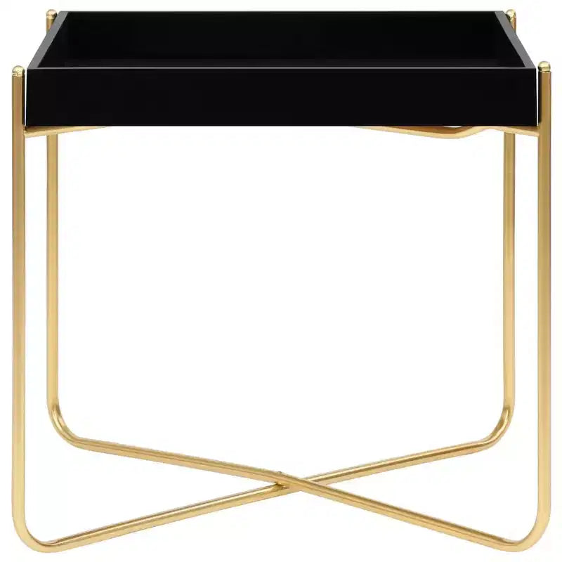 vidaXL Tavolino Nero e Oro 15x15x15.2 Legno Multistrato