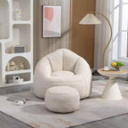 TUYOHW Poltrona Sacco con Poggiapiedi Imbottito, Sedia da Terra Imbottita in Schiuma per un Relax Totale, Set di Sedute Comode per Soggiorno, Camera da Letto