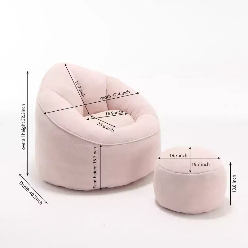 TUYOHW Poltrona Sacco con Poggiapiedi Imbottito, Sedia da Terra Imbottita in Schiuma per un Relax Totale, Set di Sedute Comode per Soggiorno, Camera da Letto