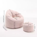 TUYOHW Poltrona Sacco con Poggiapiedi Imbottito, Sedia da Terra Imbottita in Schiuma per un Relax Totale, Set di Sedute Comode per Soggiorno, Camera da Letto