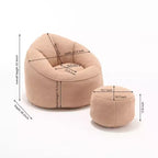 TUYOHW Poltrona Sacco con Poggiapiedi Imbottito, Sedia da Terra Imbottita in Schiuma per un Relax Totale, Set di Sedute Comode per Soggiorno, Camera da Letto