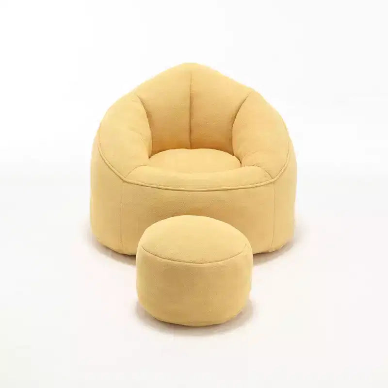 TUYOHW Poltrona Sacco con Poggiapiedi Imbottito, Sedia da Terra Imbottita in Schiuma per un Relax Totale, Set di Sedute Comode per Soggiorno, Camera da Letto