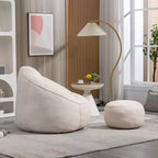 TUYOHW Poltrona Sacco con Poggiapiedi Imbottito, Sedia da Terra Imbottita in Schiuma per un Relax Totale, Set di Sedute Comode per Soggiorno, Camera da Letto