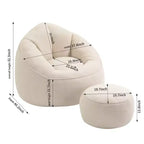 TUYOHW Poltrona Sacco con Poggiapiedi Imbottito, Sedia da Terra Imbottita in Schiuma per un Relax Totale, Set di Sedute Comode per Soggiorno, Camera da Letto