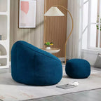TUYOHW Poltrona Sacco con Poggiapiedi Imbottito, Sedia da Terra Imbottita in Schiuma per un Relax Totale, Set di Sedute Comode per Soggiorno, Camera da Letto