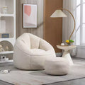 TUYOHW Poltrona Sacco con Poggiapiedi Imbottito, Sedia da Terra Imbottita in Schiuma per un Relax Totale, Set di Sedute Comode per Soggiorno, Camera da Letto