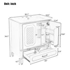 Mobile bagno con lavabo integrato, Mobiletto contenitore per bagno con cassetti e scaffale a giorno, Mobile bagno a lavabo singolo