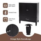 Mobile bagno con lavabo integrato, Mobiletto contenitore per bagno con cassetti e scaffale a giorno, Mobile bagno a lavabo singolo