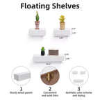 Mensola galleggiante bianca da 45 cm con staffa invisibile per montaggio a parete, perfetta per l'arredamento di bagno/camera da letto/cucina o per esporre libri/piante, facile da installare.