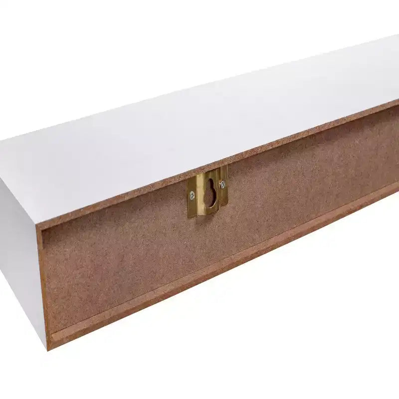Mensola galleggiante bianca da 45 cm con staffa invisibile per montaggio a parete, perfetta per l'arredamento di bagno/camera da letto/cucina o per esporre libri/piante, facile da installare.