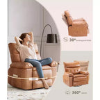 Poltrona reclinabile elettrica girevole a dondolo con massaggio, poltrona oversize in pelle PU, comoda poltrona per divano, poltrona reclinabile elettrica per soggiorno, camera da letto