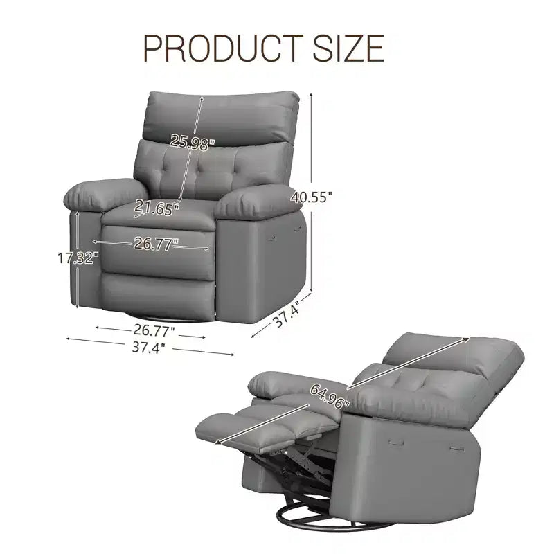 Poltrona reclinabile elettrica girevole a dondolo con massaggio, poltrona oversize in pelle PU, comoda poltrona per divano, poltrona reclinabile elettrica per soggiorno, camera da letto