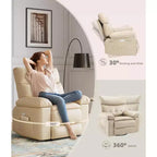 Poltrona reclinabile elettrica girevole a dondolo con massaggio, poltrona oversize in pelle PU, comoda poltrona per divano, poltrona reclinabile elettrica per soggiorno, camera da letto