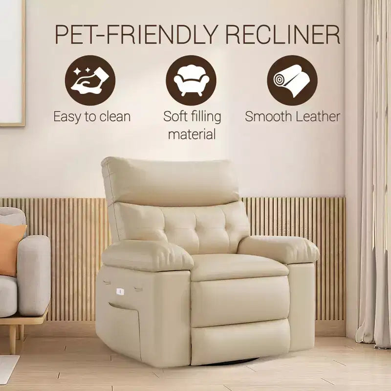 Poltrona reclinabile elettrica girevole a dondolo con massaggio, poltrona oversize in pelle PU, comoda poltrona per divano, poltrona reclinabile elettrica per soggiorno, camera da letto