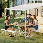 Panca Pieghevole Portatile 180cm, 2 Pezzi, Panca Pieghevole in Plastica HDPE con Maniglia per il Trasporto per Picnic all'Aperto, Campeggio, Feste e Attività Sportive