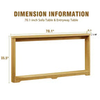 TUYOHW 70 Tavolo Consolle, Tavolo Divano Moderno a Onda con Ripiano Aperto, Tavolino Stretto in Legno con Piano Spesso per Corridoio, Ingresso, Soggiorno