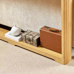 TUYOHW 70 Tavolo Consolle, Tavolo Divano Moderno a Onda con Ripiano Aperto, Tavolino Stretto in Legno con Piano Spesso per Corridoio, Ingresso, Soggiorno