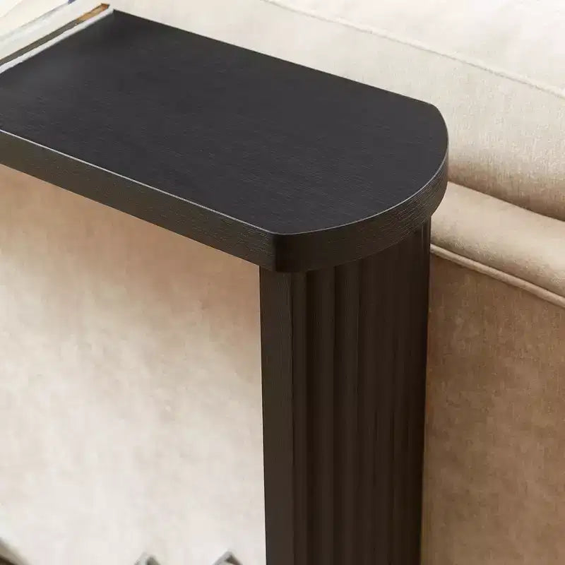 TUYOHW 70 Tavolo Consolle, Tavolo Divano Moderno a Onda con Ripiano Aperto, Tavolino Stretto in Legno con Piano Spesso per Corridoio, Ingresso, Soggiorno