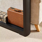 TUYOHW 70 Tavolo Consolle, Tavolo Divano Moderno a Onda con Ripiano Aperto, Tavolino Stretto in Legno con Piano Spesso per Corridoio, Ingresso, Soggiorno