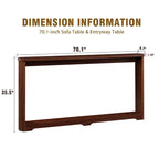 TUYOHW 70 Tavolo Consolle, Tavolo Divano Moderno a Onda con Ripiano Aperto, Tavolino Stretto in Legno con Piano Spesso per Corridoio, Ingresso, Soggiorno