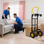 Carrello con Ruote - Capacità 180 kg Carrello a Mano Robusto con 4 Ruote Antiforatura, Carrello a Mano 2 in 1